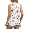 imageOFEEFAN Womens Tank Tops V Neck Loose Fit Basic Casual Summer Tops Side Split Sleeveless ShirtsPatternedwhite Flower