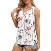 imageOFEEFAN Womens Tank Tops V Neck Loose Fit Basic Casual Summer Tops Side Split Sleeveless ShirtsPatternedwhite Flower