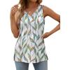 imageOFEEFAN Womens Tank Tops V Neck Loose Fit Basic Casual Summer Tops Side Split Sleeveless ShirtsPatternedwhite Print