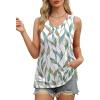 imageOFEEFAN Womens Tank Tops V Neck Loose Fit Basic Casual Summer Tops Side Split Sleeveless ShirtsPatternedwhite Print