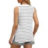 imageOFEEFAN Womens Tank Tops V Neck Loose Fit Basic Casual Summer Tops Side Split Sleeveless ShirtsWhite Stripe