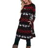 imageOFEEFAN Womens Long Sleeve Tunic Dres Fall Outfits with Pockets ButtonsGs Christmas Elk