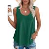 imageOFEEFAN Womens Tank Tops Sleeveless Eyelet Embroidery Scoop Neck Loose Fit Casual Summer FlowyLbright Green
