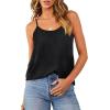 imageOFEEFAN Tank Top for Women Adjustable Spaghetti Strap Camisole Scoop Neck Sleeveless Cami Top S3XLAblack
