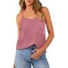 imageOFEEFAN Tank Top for Women Adjustable Spaghetti Strap Camisole Scoop Neck Sleeveless Cami Top S3XLCbrick Red