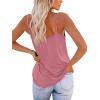 imageOFEEFAN Tank Top for Women Adjustable Spaghetti Strap Camisole Scoop Neck Sleeveless Cami Top S3XLCbrick Red