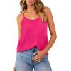 imageOFEEFAN Tank Top for Women Adjustable Spaghetti Strap Camisole Scoop Neck Sleeveless Cami Top S3XLDhot Pink