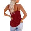 imageOFEEFAN Tank Top for Women Adjustable Spaghetti Strap Camisole Scoop Neck Sleeveless Cami Top S3XLEburgundy