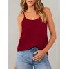 imageOFEEFAN Tank Top for Women Adjustable Spaghetti Strap Camisole Scoop Neck Sleeveless Cami Top S3XLEburgundy