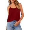 imageOFEEFAN Tank Top for Women Adjustable Spaghetti Strap Camisole Scoop Neck Sleeveless Cami Top S3XLEburgundy