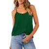 imageOFEEFAN Tank Top for Women Adjustable Spaghetti Strap Camisole Scoop Neck Sleeveless Cami Top S3XLFdark Green