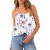 imageOFEEFAN Tank Top for Women Adjustable Spaghetti Strap Camisole Scoop Neck Sleeveless Cami Top S3XLFloral White