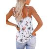 imageOFEEFAN Tank Top for Women Adjustable Spaghetti Strap Camisole Scoop Neck Sleeveless Cami Top S3XLFloral White