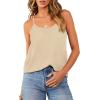 imageOFEEFAN Tank Top for Women Adjustable Spaghetti Strap Camisole Scoop Neck Sleeveless Cami Top S3XLIapricot