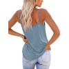 imageOFEEFAN Tank Top for Women Adjustable Spaghetti Strap Camisole Scoop Neck Sleeveless Cami Top S3XLKlight Blue