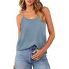 imageOFEEFAN Tank Top for Women Adjustable Spaghetti Strap Camisole Scoop Neck Sleeveless Cami Top S3XLKlight Blue