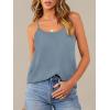 imageOFEEFAN Tank Top for Women Adjustable Spaghetti Strap Camisole Scoop Neck Sleeveless Cami Top S3XLKlight Blue