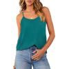 imageOFEEFAN Tank Top for Women Adjustable Spaghetti Strap Camisole Scoop Neck Sleeveless Cami Top S3XLLake Blue