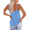 imageOFEEFAN Tank Top for Women Adjustable Spaghetti Strap Camisole Scoop Neck Sleeveless Cami Top S3XLLight Sky Blue