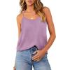 imageOFEEFAN Tank Top for Women Adjustable Spaghetti Strap Camisole Scoop Neck Sleeveless Cami Top S3XLLpurple
