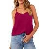 imageOFEEFAN Tank Top for Women Adjustable Spaghetti Strap Camisole Scoop Neck Sleeveless Cami Top S3XLPurple Red
