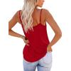 imageOFEEFAN Tank Top for Women Adjustable Spaghetti Strap Camisole Scoop Neck Sleeveless Cami Top S3XLRed