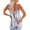imageOFEEFAN Tank Top for Women Adjustable Spaghetti Strap Camisole Scoop Neck Sleeveless Cami Top S3XLTie Dye White