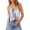 imageOFEEFAN Tank Top for Women Adjustable Spaghetti Strap Camisole Scoop Neck Sleeveless Cami Top S3XLTie Dye White