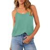 imageOFEEFAN Tank Top for Women Adjustable Spaghetti Strap Camisole Scoop Neck Sleeveless Cami Top S3XLTurquoise