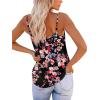 imageOFEEFAN Tank Top for Women Adjustable Spaghetti Strap Camisole Scoop Neck Sleeveless Cami Top S3XLZ02floral Orange Black