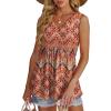 imageOFEEFAN Womens Tank Tops 2025 Flowy Peplum Tops for Women Dressy Sleeveless V Neck Babydoll Tank TopsEbohemia Orange