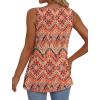 imageOFEEFAN Womens Tank Tops 2025 Flowy Peplum Tops for Women Dressy Sleeveless V Neck Babydoll Tank TopsEbohemia Orange