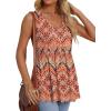imageOFEEFAN Womens Tank Tops 2025 Flowy Peplum Tops for Women Dressy Sleeveless V Neck Babydoll Tank TopsEbohemia Orange