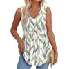imageOFEEFAN Womens Tank Tops 2025 Flowy Peplum Tops for Women Dressy Sleeveless V Neck Babydoll Tank TopsNleaf Print