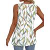 imageOFEEFAN Womens Tank Tops 2025 Flowy Peplum Tops for Women Dressy Sleeveless V Neck Babydoll Tank TopsNleaf Print