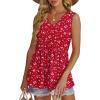 imageOFEEFAN Womens Tank Tops 2025 Flowy Peplum Tops for Women Dressy Sleeveless V Neck Babydoll Tank TopsTred White Spot