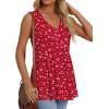 imageOFEEFAN Womens Tank Tops 2025 Flowy Peplum Tops for Women Dressy Sleeveless V Neck Babydoll Tank TopsTred White Spot
