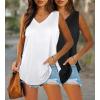 imageOFEEFAN Womens Tank Tops V Neck Summer Tops Loose Fit Sleeveless Tops 2Pack3Pack2 Pack BlackWhite