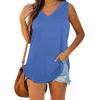 imageOFEEFAN Womens Tank Tops V Neck Summer Tops Loose Fit Sleeveless Tops 2Pack3Pack3 Pack BlueBlackWhite
