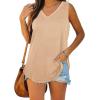 imageOFEEFAN Womens Tank Tops V Neck Summer Tops Loose Fit Sleeveless Tops 2Pack3Pack3 Pack KhakiBlackWhite