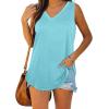 imageOFEEFAN Womens Tank Tops V Neck Summer Tops Loose Fit Sleeveless Tops 2Pack3Pack3 Pack LakegreenBlackWhite