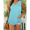 imageOFEEFAN Womens Tank Tops V Neck Summer Tops Loose Fit Sleeveless Tops 2Pack3Pack3 Pack LakegreenBlackWhite