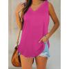 imageOFEEFAN Womens Tank Tops V Neck Summer Tops Loose Fit Sleeveless Tops 2Pack3Pack3 Pack PinkBlackWhite