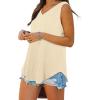 imageOFEEFAN Womens Tank Tops V Neck Summer Tops Loose Fit Sleeveless Tops 2Pack3PackKhakiWinedDarkgrey