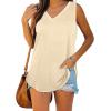 imageOFEEFAN Womens Tank Tops V Neck Summer Tops Loose Fit Sleeveless Tops 2Pack3PackKhakiWinedDarkgrey