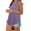 imageOFEEFAN Womens Tank Tops V Neck Summer Tops Loose Fit Sleeveless Tops 2Pack3PackPurpleBlackWhite