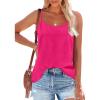 imageOFEEFAN Tank Top for Women Adjustable Spaghetti Strap Camisole Scoop Neck Sleeveless Cami Top S3XLDhot Pink