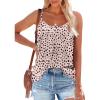 imageOFEEFAN Tank Top for Women Adjustable Spaghetti Strap Camisole Scoop Neck Sleeveless Cami Top S3XLZ03beige Dot