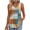 V-orange Blue Plaid