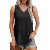 imageOFEEFAN Womens Tank Tops V Neck Sleeveless Flowy Loose Fit Basic Casual Summer TopsBlack